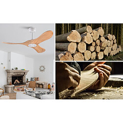 Acheter MIVRAY Ventilateur de plafond, fonction mémoire, télécommande, métal blanc et bois naturel