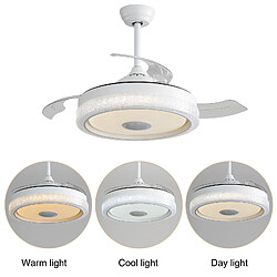 Acheter MIVRAY Ventilateur de plafond avec lumière télécommande, moteur DC réversible, PC blanc