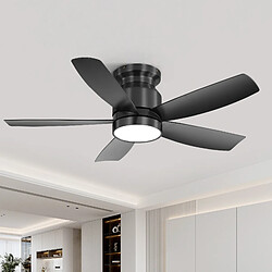 Acheter MIVRAY Ventilateur de plafond avec LED et télécommande, moteur réversible, ABS noir