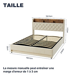 Avis Lit double Modenvie 160 x 200 cm, cadre de lit inclus, sans matelas - Velours