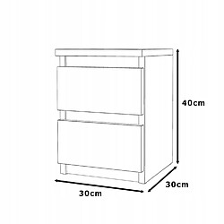 Stiv-Meubles Table de chevet Cachemire 30x30x42CM 2 tirrois -meuble de nuit pour chambre à coucher pas cher