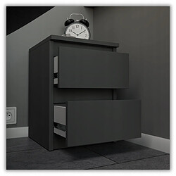Acheter Stiv-Meubles Table de chevet Gris 30x30x42CM 2 tirrois -meuble de nuit pour chambre à coucher loft