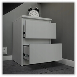 Acheter Stiv-Meubles Table de chevet Blanc Mat 30x30x42CM 2 tirrois -meuble de nuit pour chambre à coucher loft