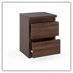 Stiv-Meubles Table de chevet Chêne Wenge 30x30x42CM 2 tirrois -meuble de nuit pour chambre à coucher pas cher