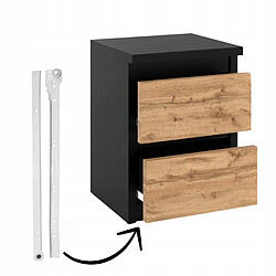 Avis Stiv-Meubles Table de chevet Noir Chêne Wotan 30x30x40CM 2 tirrois -meuble de nuit chambre à coucher