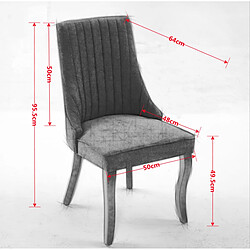 Acheter STILVORA Lot de 2 chaises de salle à manger grises en chenille avec dossier haut