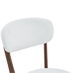 STILVORA Lot de 2 chaises de salle a manger 48,5/55,5/84 cm blanc en lin confortables pas cher