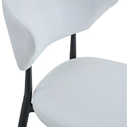 STILVORA Chaise de salle a manger blanche et noire en metal et PU lot de 2 ergonomique pas cher