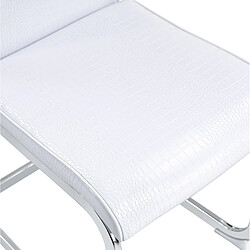 STILVORA Chaise de salle à manger blanche en métal et PVC avec dossier à boutons cristal pas cher