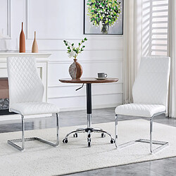 Avis STILVORA Lot de 2 chaises de salle à manger 100 cm blanc et argent en métal et PU