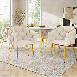 Avis STILVORA Chaise lot de 2 44/41/74 cm beige en velours avec dossier ergonomique