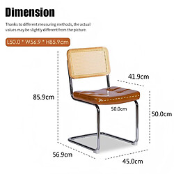 Acheter STILVORA Chaises de salle à manger lot de 2 marron en similicuir et rotin empilables