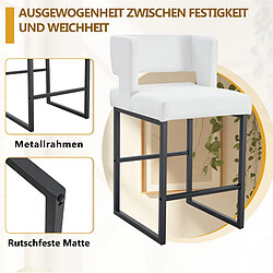 STILVORA Lot de 2 tabourets de bar 91,4 cm blanc et noir en métal et PU confortables pas cher