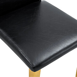 STILVORA Lot de 4 chaises de salle à manger 41/90 cm noir et or en métal et PU ergonomiques pas cher