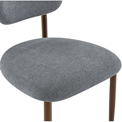 STILVORA Lot de 2 chaises de salle à manger 48/58,5/83 cm gris en lin dossier courbe pas cher