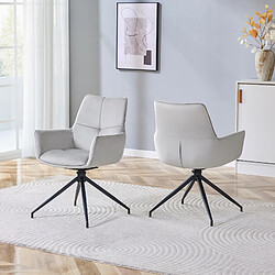 Avis STILVORA Chaise pivotante 48/43,5/85 cm gris clair et noir en tissu et métal 360°