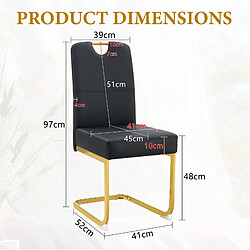Acheter STILVORA Lot de 2 chaises de salle à manger noires en PU avec dossier ergonomique