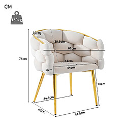 Avis STILVORA Chaise 44/41/74 cm beige en velours avec dossier doré ergonomique