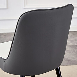 STILVORA Lot de 2 tabourets de bar 100 cm blanc et gris foncé en PU et métal avec repose-pieds pas cher