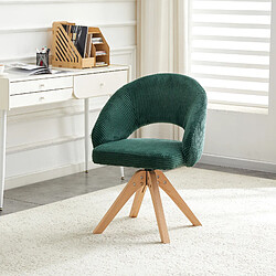 Avis STILVORA Lot de 2 chaises pivotantes 49/84 cm vert foncé en velours avec pieds en bois