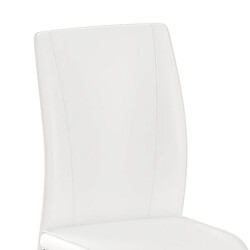 STILVORA Lot de 2 chaises de salle à manger 44,5/43/50 cm blanches en simili cuir ergonomiques pas cher
