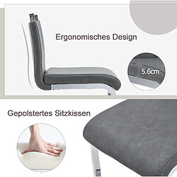 STILVORA Lot de 2 tabourets de bar 63,5/96,5 cm gris foncé et argenté en PU et métal pas cher