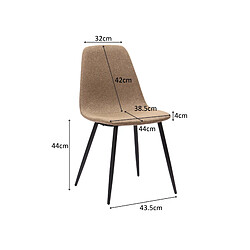 Avis STILVORA Chaise de salle à manger marron en tissu et métal lot de 2 minimaliste
