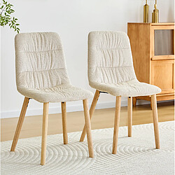 Avis STILVORA Chaise de salle à manger 44/40/88 cm blanche en tissu et bois massif lot de 2
