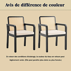 STILVORA Chaise 56/57/83 cm noire en hévéa avec dossier en rotin et pieds réglables pas cher