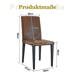 Acheter STILVORA Lot de 4 chaises repas 41/90 cm marron noir en tissu et métal galbé