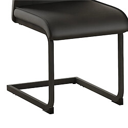 STILVORA Lot de 2 chaises de salle à manger 44,5/43/50 cm noir en simili cuir ergonomiques pas cher