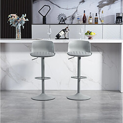 Acheter STILVORA Tabouret de bar gris en métal et revêtement rembourré à hauteur réglable