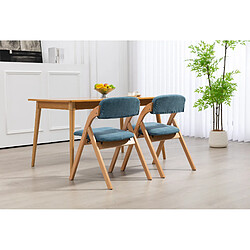 Acheter STILVORA Chaises pliantes 47/46/45 cm bleues en bois massif avec assise rembourrée