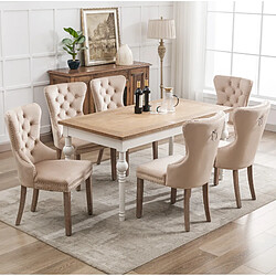 Avis STILVORA Chaise de salle à manger 53/46,5/95 cm beige en hévéa avec anneau décoratif