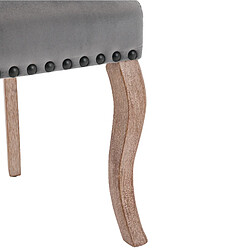 Acheter STILVORA Chaise de salle à manger grise en velours avec pieds en bois massif et anneau dos
