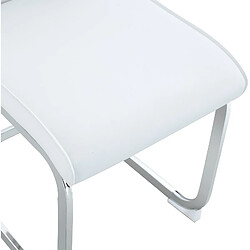 STILVORA Chaise 44,5/43/50 cm blanc et argent en métal et PU avec dossier ergonomique pas cher