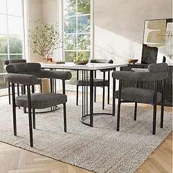 Avis STILVORA Lot de 2 chaises 70/62/84 cm gris foncé en fer avec assise ergonomique