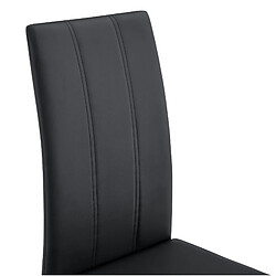 STILVORA Chaise de salle à manger noire en métal et PU avec assise ergonomique pas cher