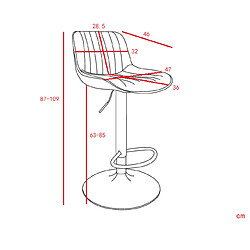 Avis STILVORA Lot de 4 tabourets de bar 87/109 cm marron en velours avec rotation 360°