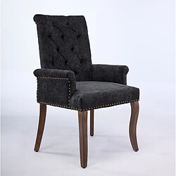 STILVORA Chaise de salle à manger gris anthracite en chenille avec accoudoirs capitonnés pas cher