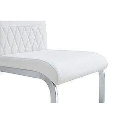 STILVORA Chaise d'appoint 42/45 cm blanche en métal avec dossier haut ergonomique pas cher