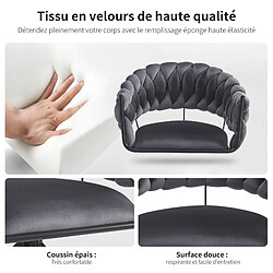 STILVORA Chaise de salle à manger 64/54/77 cm grise en velours avec dossier plissé pas cher