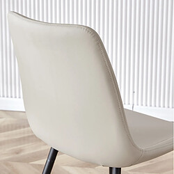 Acheter STILVORA Lot de 4 chaises de salle à manger gris chaud et noir en métal et simili cuir