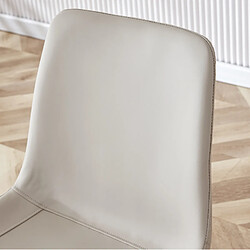 STILVORA Lot de 4 chaises de salle à manger gris chaud et noir en métal et simili cuir pas cher