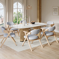 Acheter STILVORA Chaise de salle à manger pliante grise en bois massif avec accoudoirs