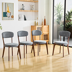 Avis STILVORA Lot de 2 chaises de salle à manger 48,5/55,5/84 cm grises en lin confortables