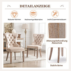 STILVORA Chaise de salle à manger 53/46,5/95 cm beige en hévéa avec anneau décoratif pas cher