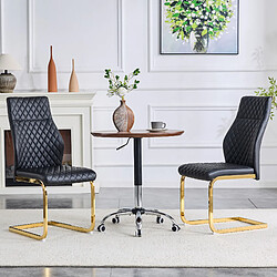 Avis STILVORA Chaise de salle a manger 100 cm noir et or en metal et simili cuir lot de 2