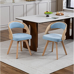 Avis STILVORA Chaise de salle à manger 44/41/75 cm bleue en lin avec assise pivotante