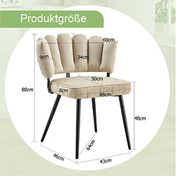 Acheter STILVORA 2 chaises de salle à manger 50/48/80 cm noires en velours et métal dossier fleur
